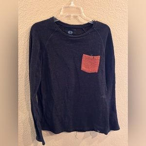 DJAB Men’s Long Sleeve Brown/Orange Sweater With Pocket, Size Medium